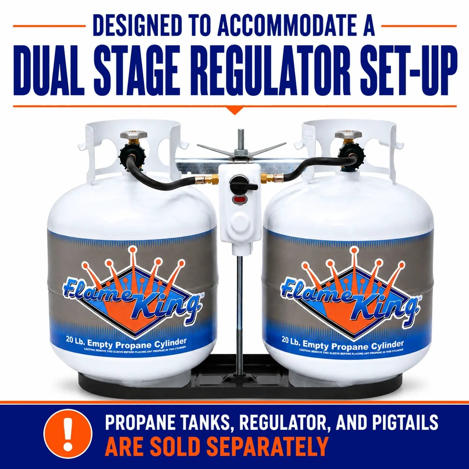 Flame King 20lb Rack for Dual Propane Tank RVs & Trailers by Flame King Products