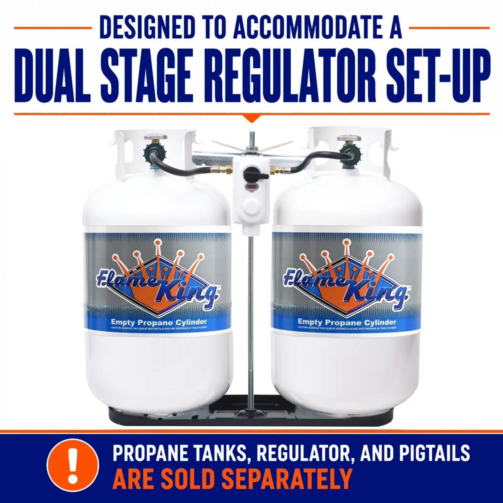 Flame King 30lb Rack for Dual Propane Tank RVs & Trailers by Flame King Products