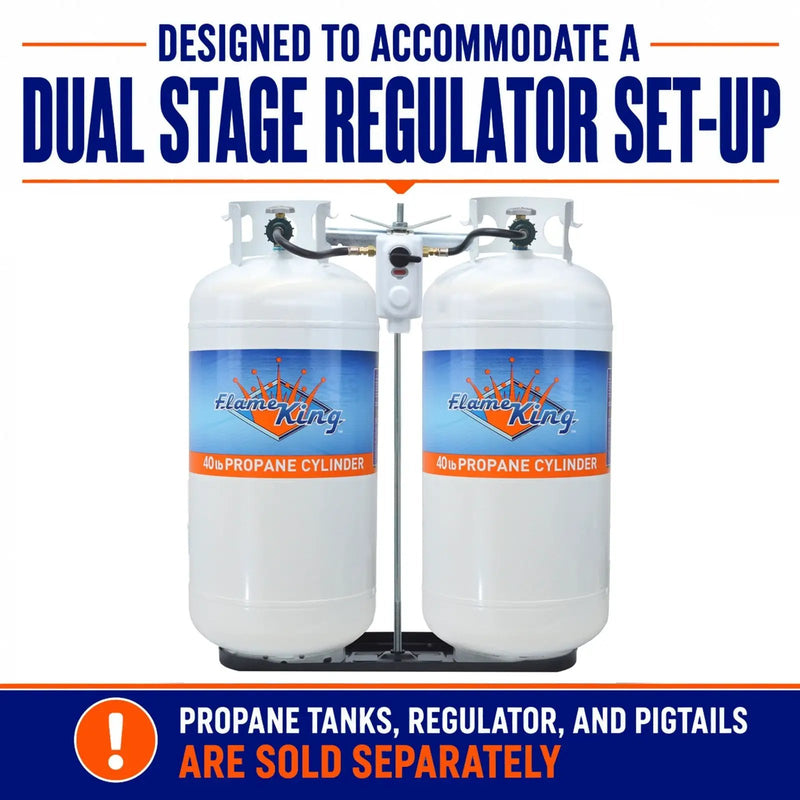 Flame King 40lb Rack for Dual Propane Tank RVs & Trailers by Flame King Products