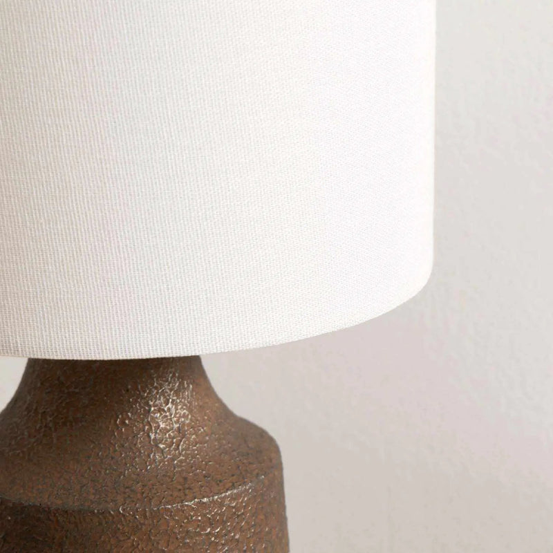 Kumlu Ribbed Ceramic White Table Lamp by Boutique Rugs