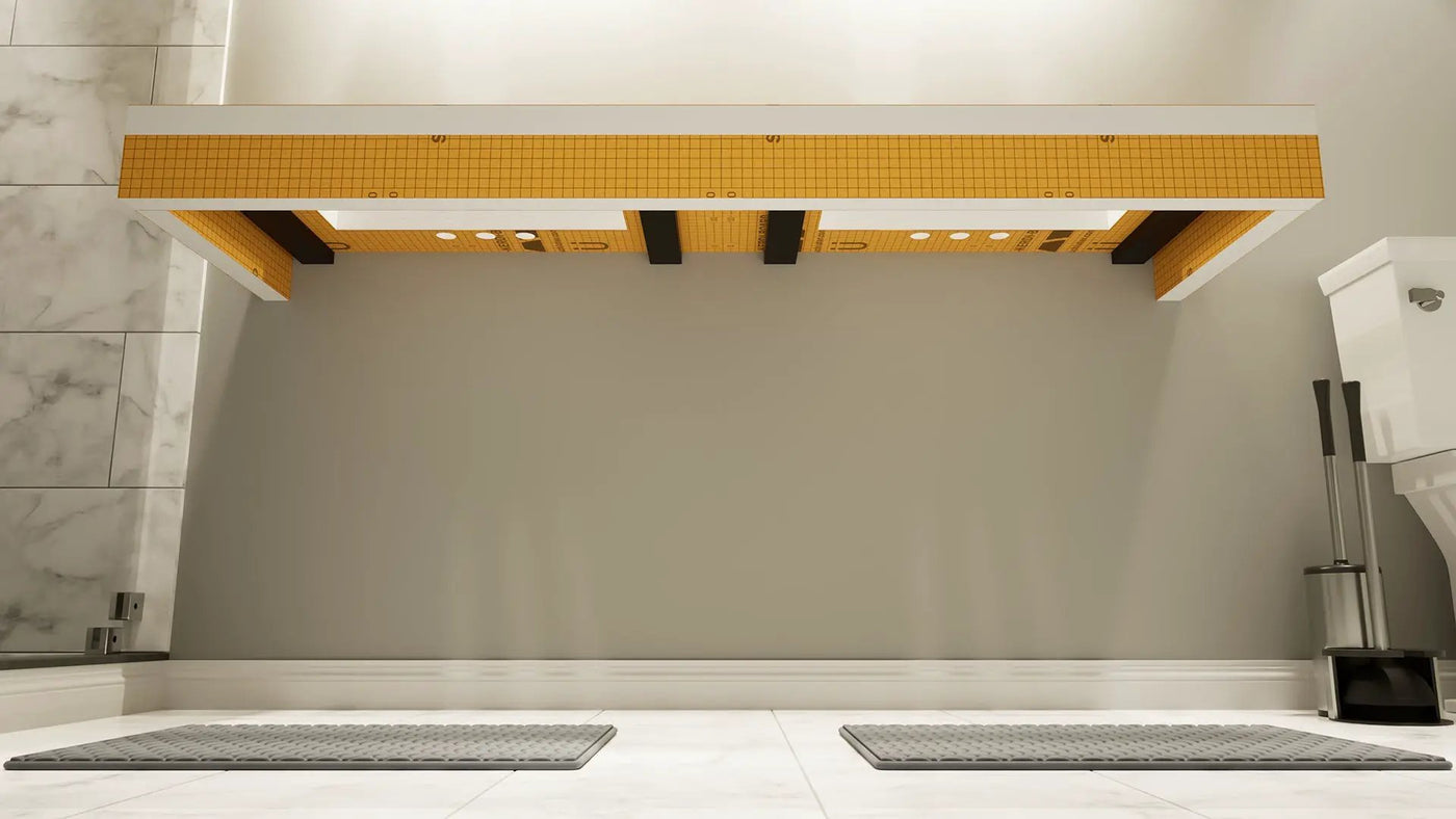 The Original Floating Bathroom Vanity Kit™ with Orange Waterproof Board & Original Vanity Bracket® by The Original Granite Bracket