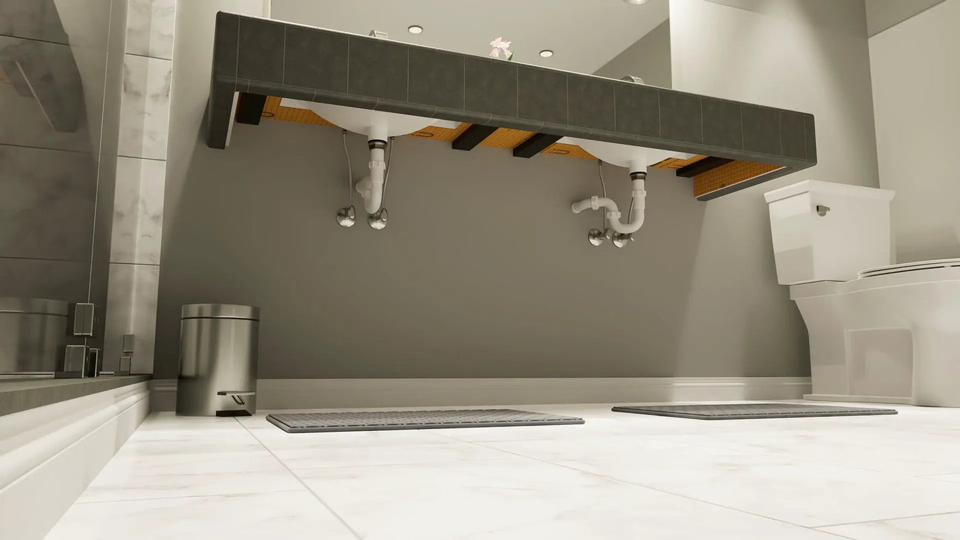 The Original Floating Bathroom Vanity Kit™ with Orange Waterproof Board & Original Vanity Bracket® by The Original Granite Bracket