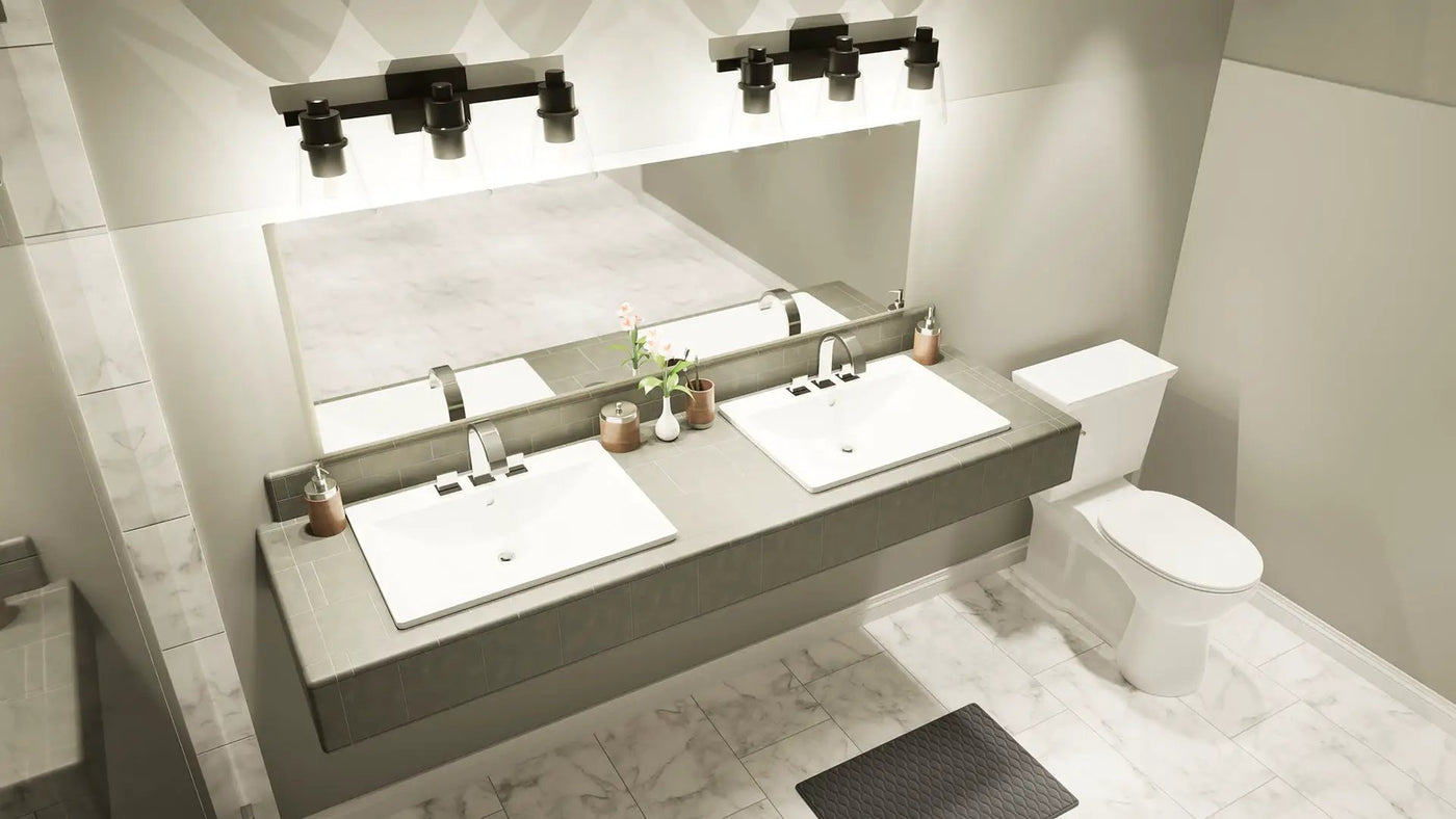 The Original Floating Bathroom Vanity Kit™ with Orange Waterproof Board & Original Vanity Bracket® by The Original Granite Bracket