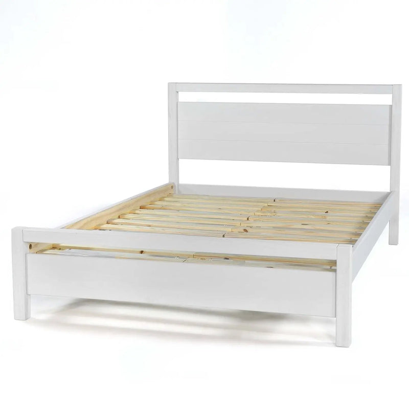 King Size FarmHouse Traditional Rustic White Platform Bed by HomePacific