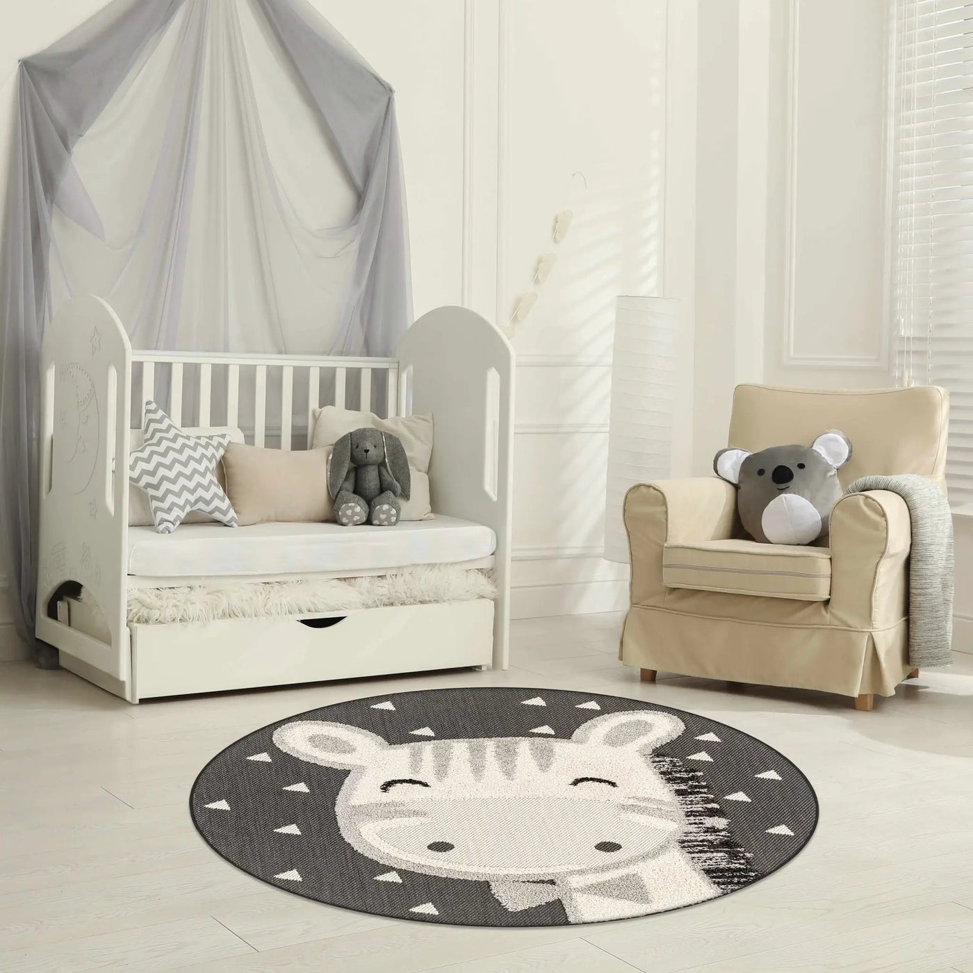 Kids Giraffe Bowtie Animal Print Nursery Outdoor Area Rug - Clearance by Boutique Rugs