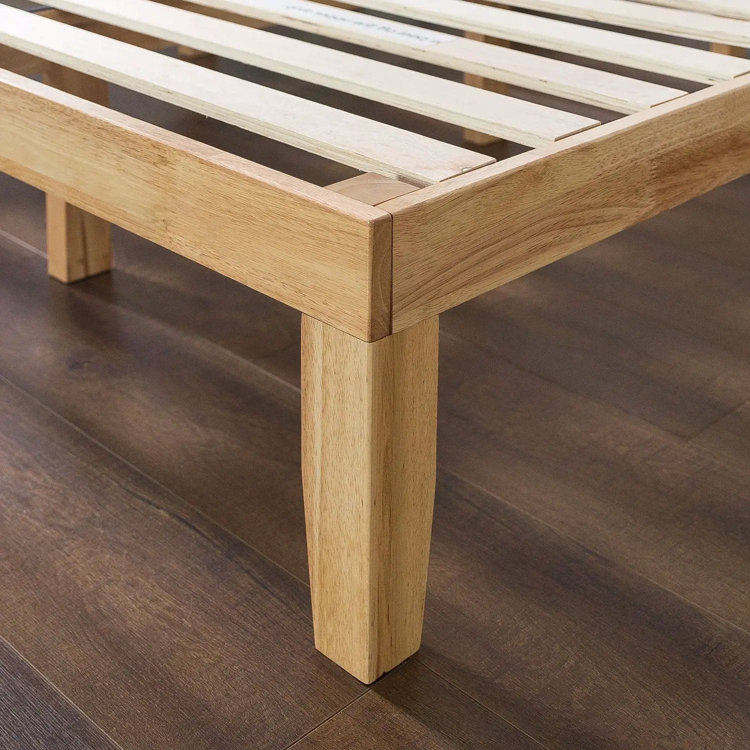 King size Solid Wood Platform Bed Frame in Natural Finish by HomePacific