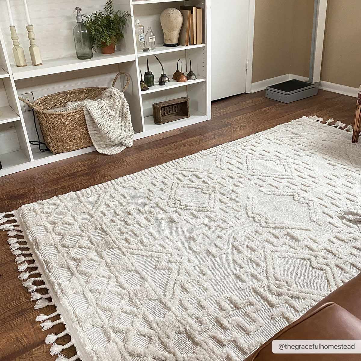 Kalkan High/Low Pile Rug with Tassels - Clearance by Boutique Rugs