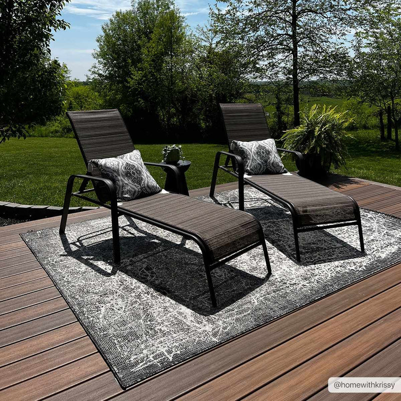 Katz Gray Outdoor Area Rug - Clearance by Boutique Rugs
