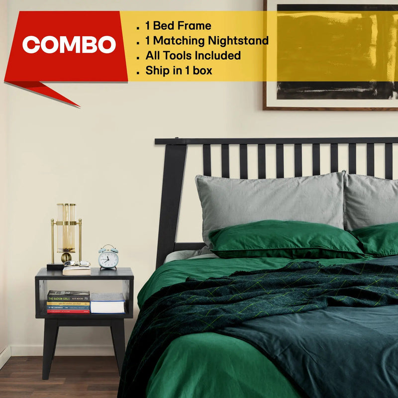 Kaylin Solid Wood Bed Frame by Megsu