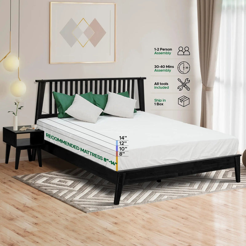 Kaylin Solid Wood Bed Frame by Megsu