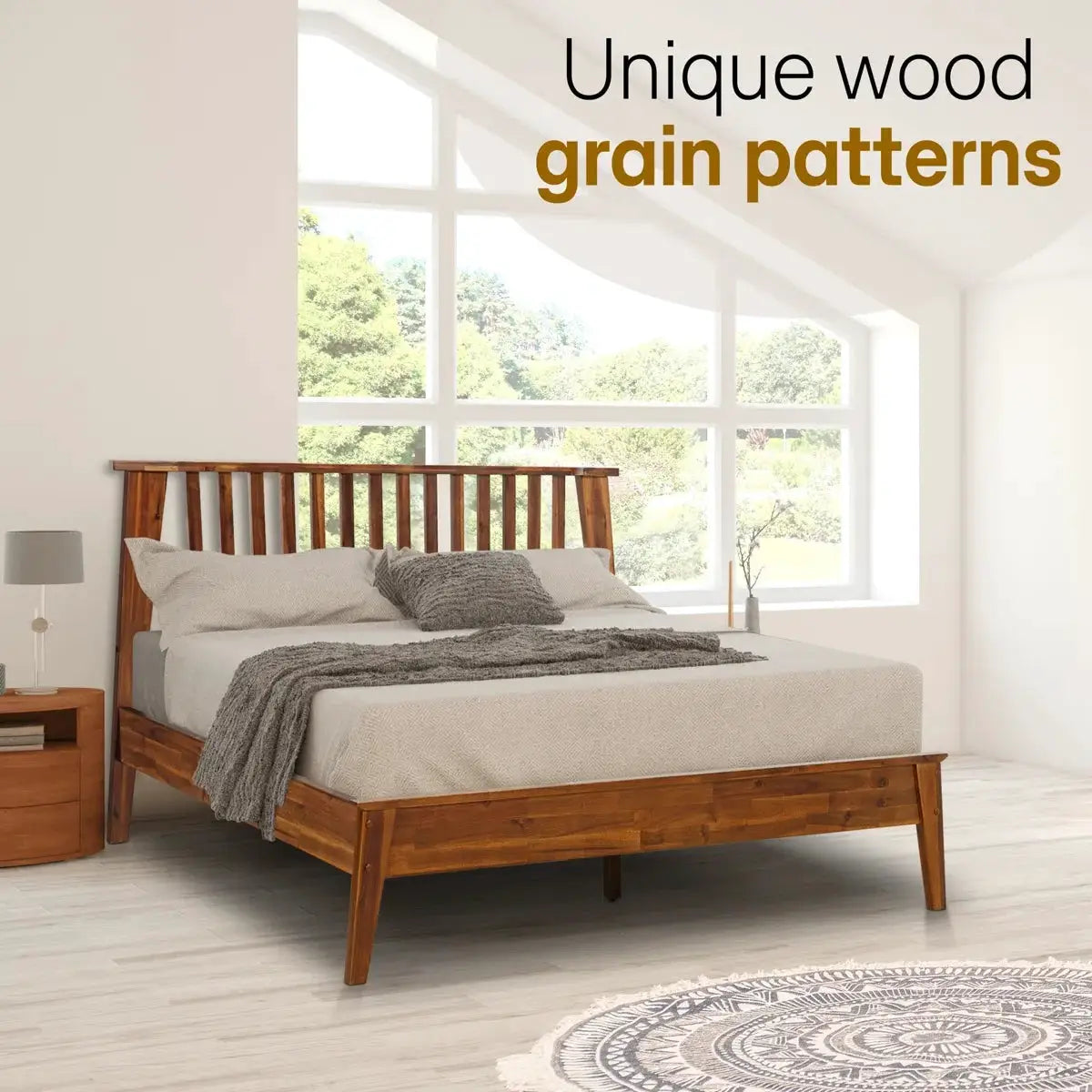 Kaylin Solid Wood Bed Frame by Megsu