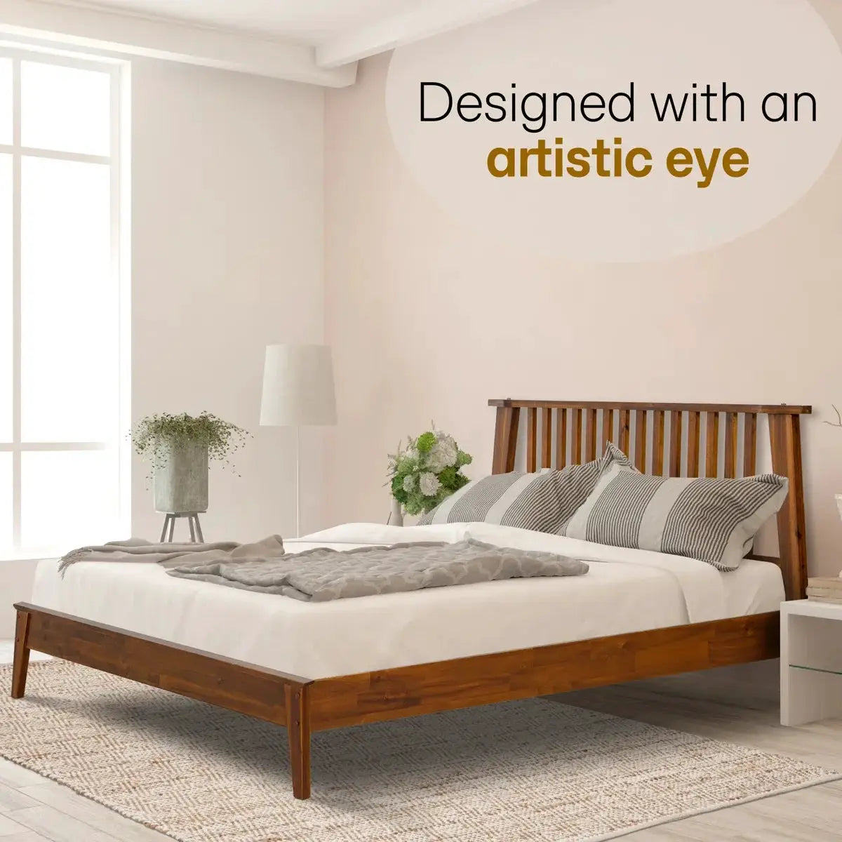 Kaylin Solid Wood Bed Frame by Megsu