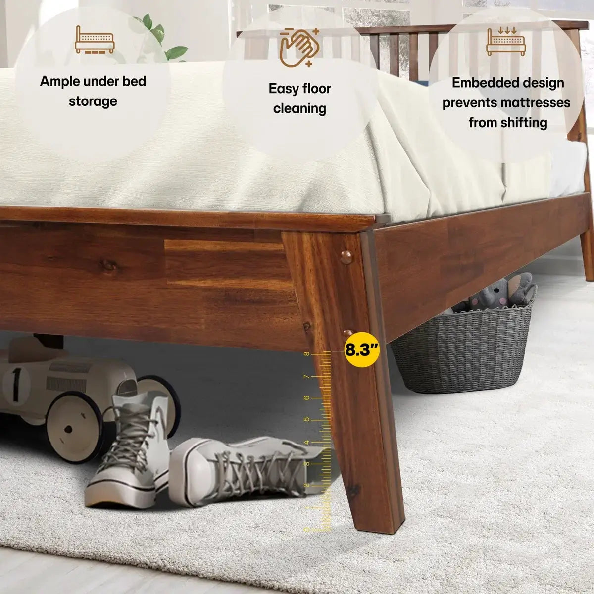 Kaylin Solid Wood Bed Frame by Megsu