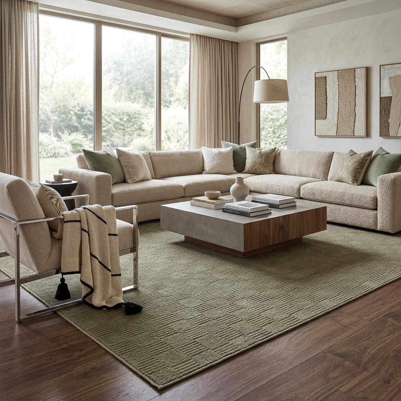 Kazuma Green Washable Area Rug by Boutique Rugs