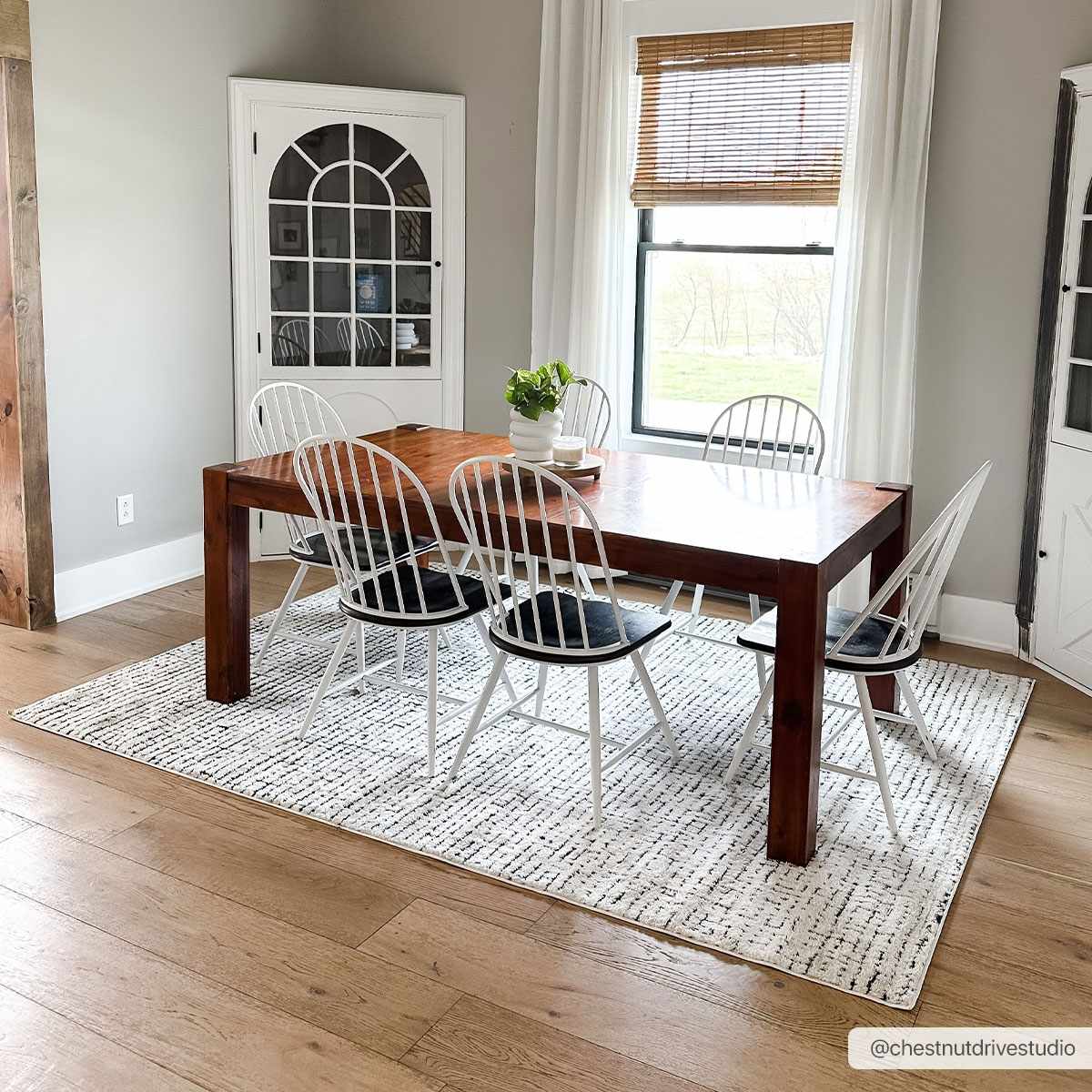 Keita Cream & Black Grid Plush Rug by Boutique Rugs