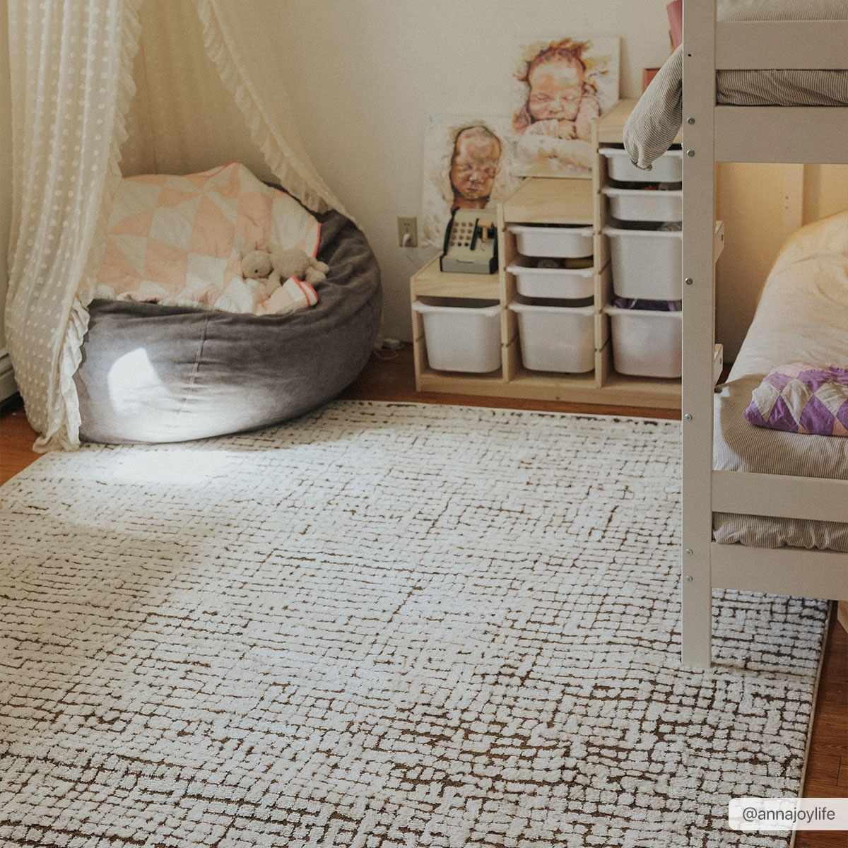 Keita Cream & Brown Area Rug by Boutique Rugs