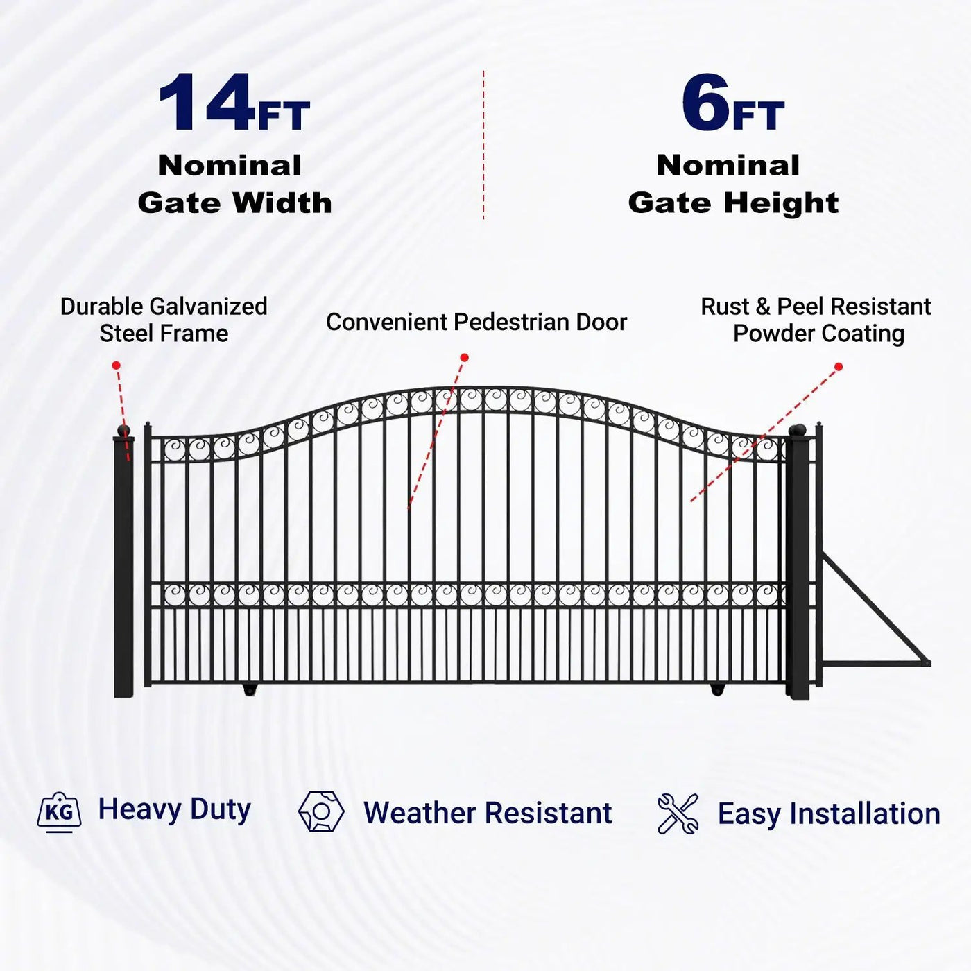 14x6 ft Steel Sliding Driveway Gate by Chery Industrial