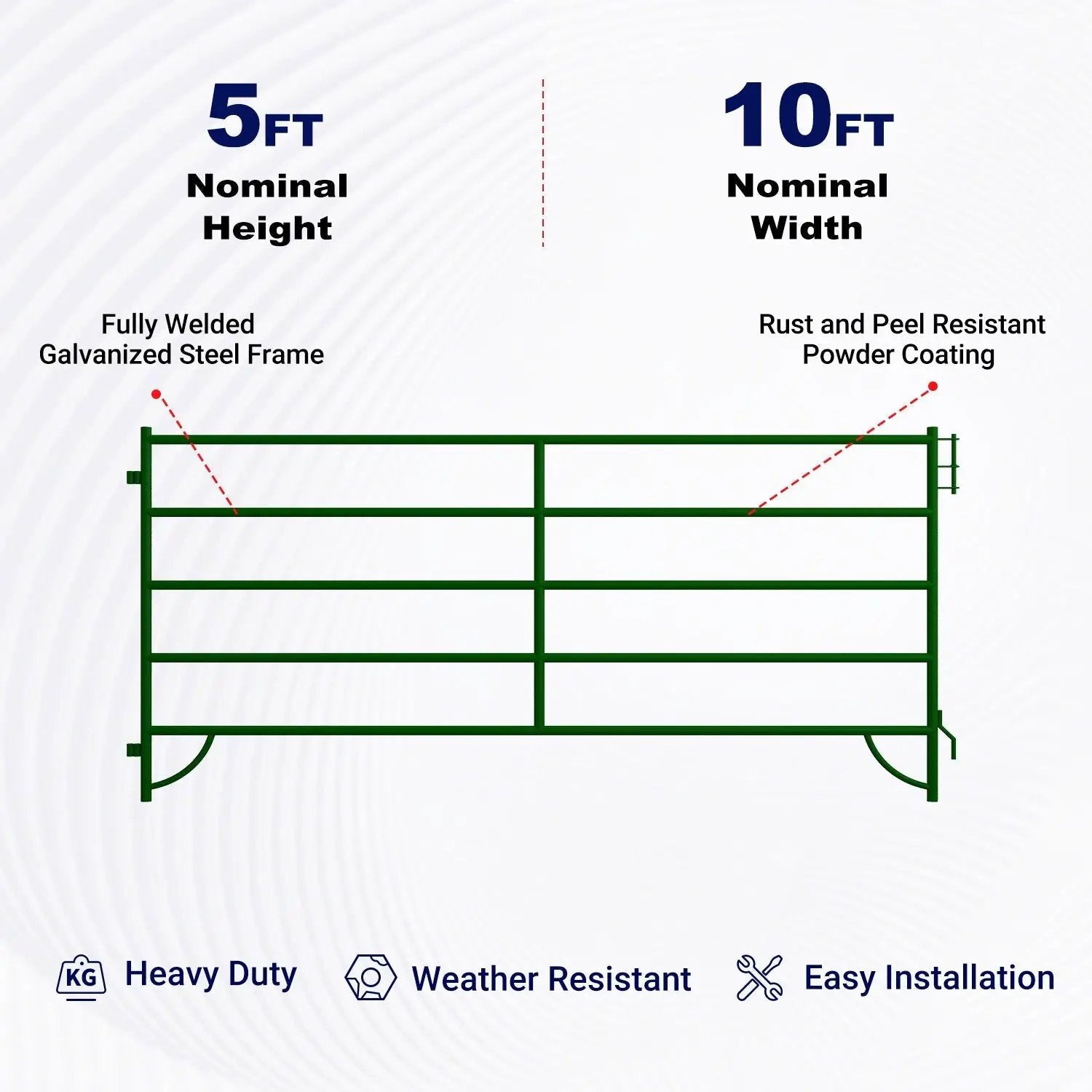 10x5 ft Cattle Panels Livestock Fence Panels, 28pcs by Chery Industrial