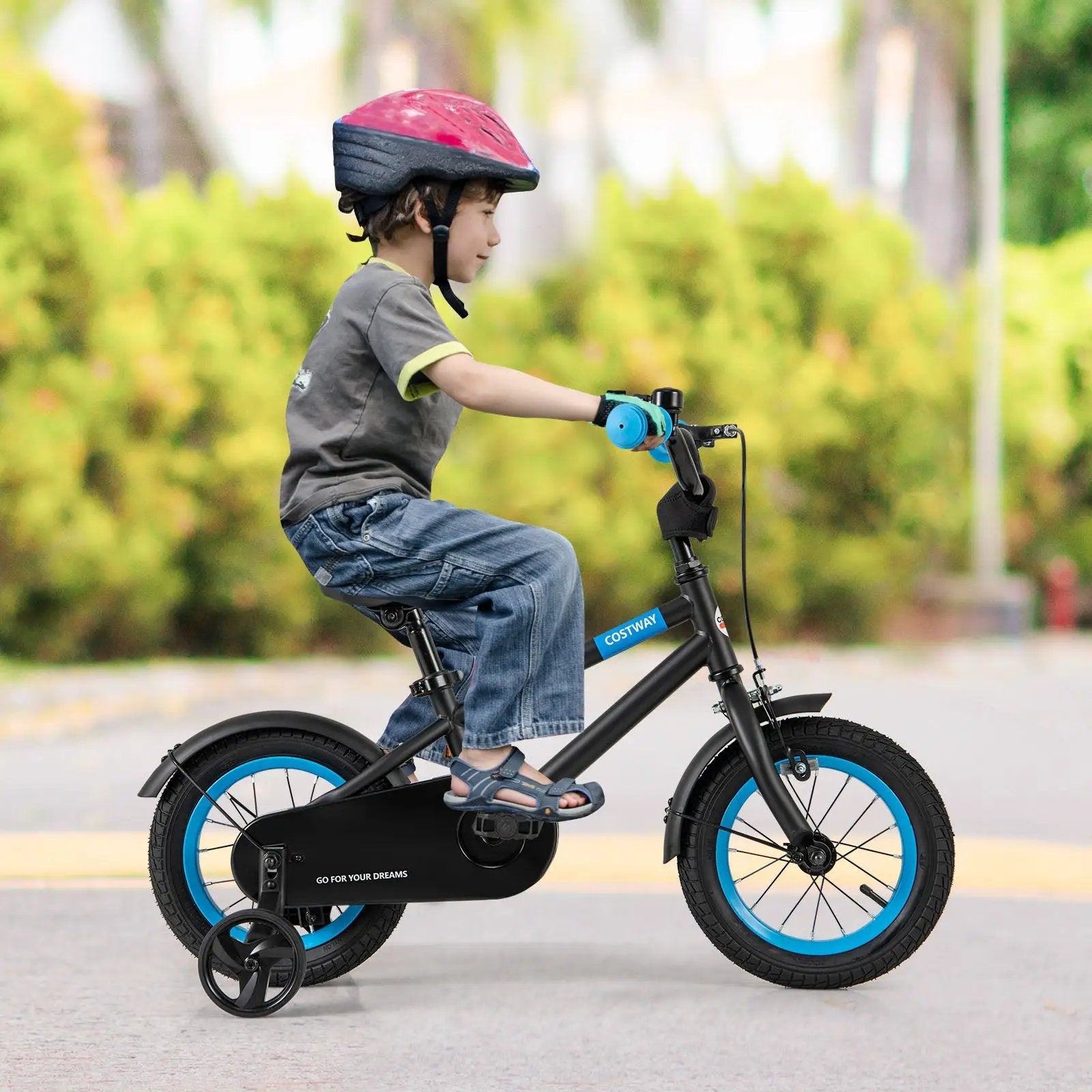Kids Bike with Adjustable Handlebar and Saddle Black by DirectDeals