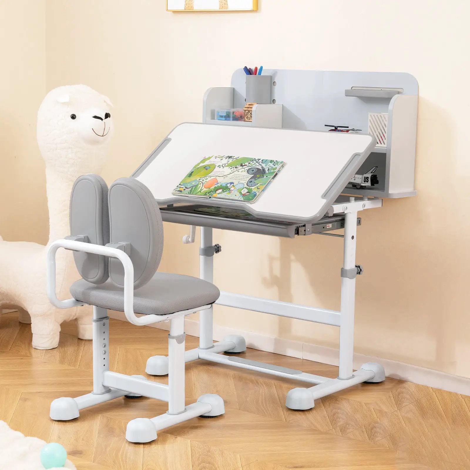 Kid's Study Desk and with Tilt Desktop and Pen Holder by DirectDeals