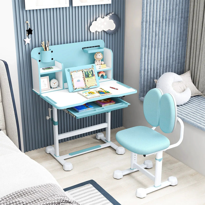 Kid's Study Desk and with Tilt Desktop and Pen Holder by DirectDeals