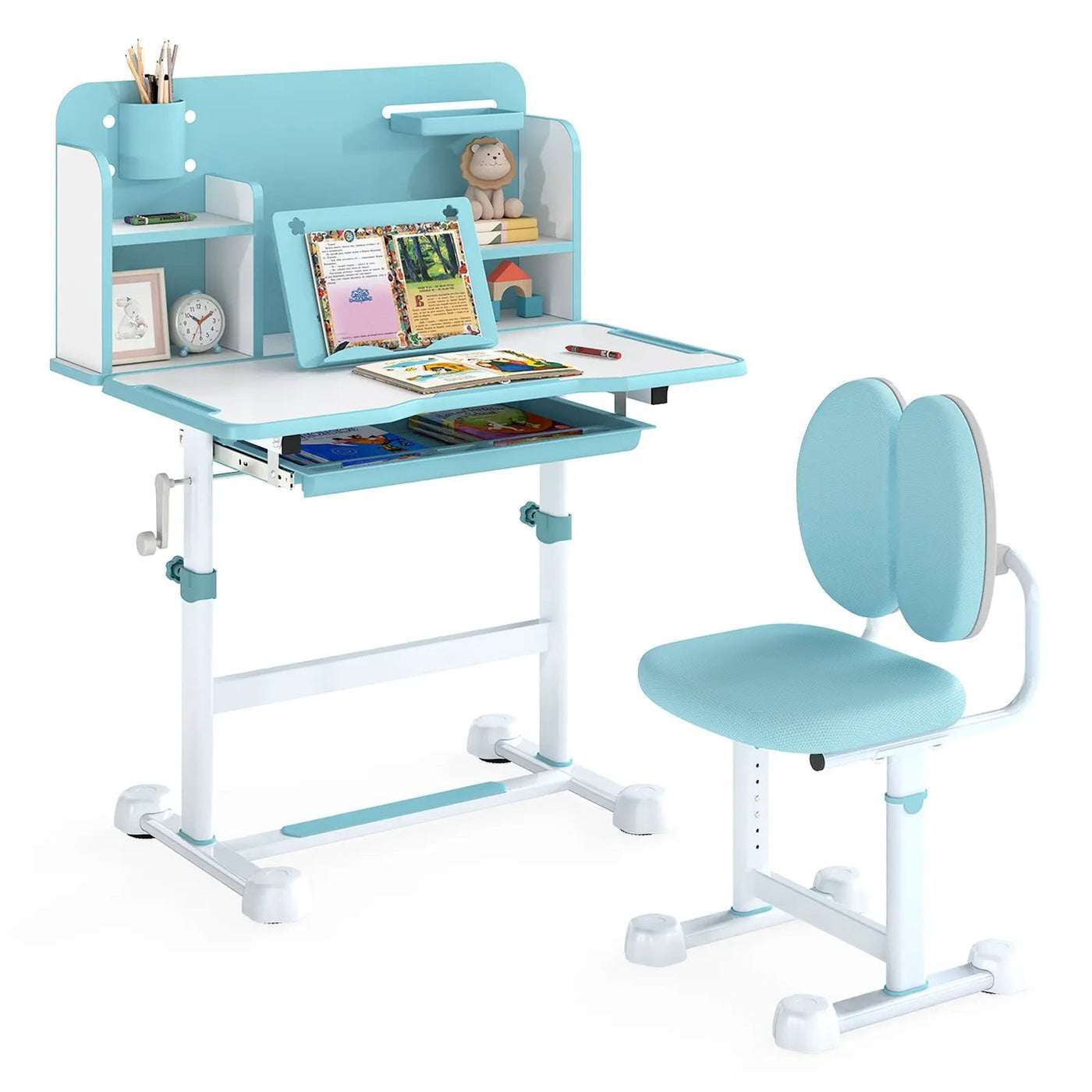 Kid's Study Desk and with Tilt Desktop and Pen Holder by DirectDeals