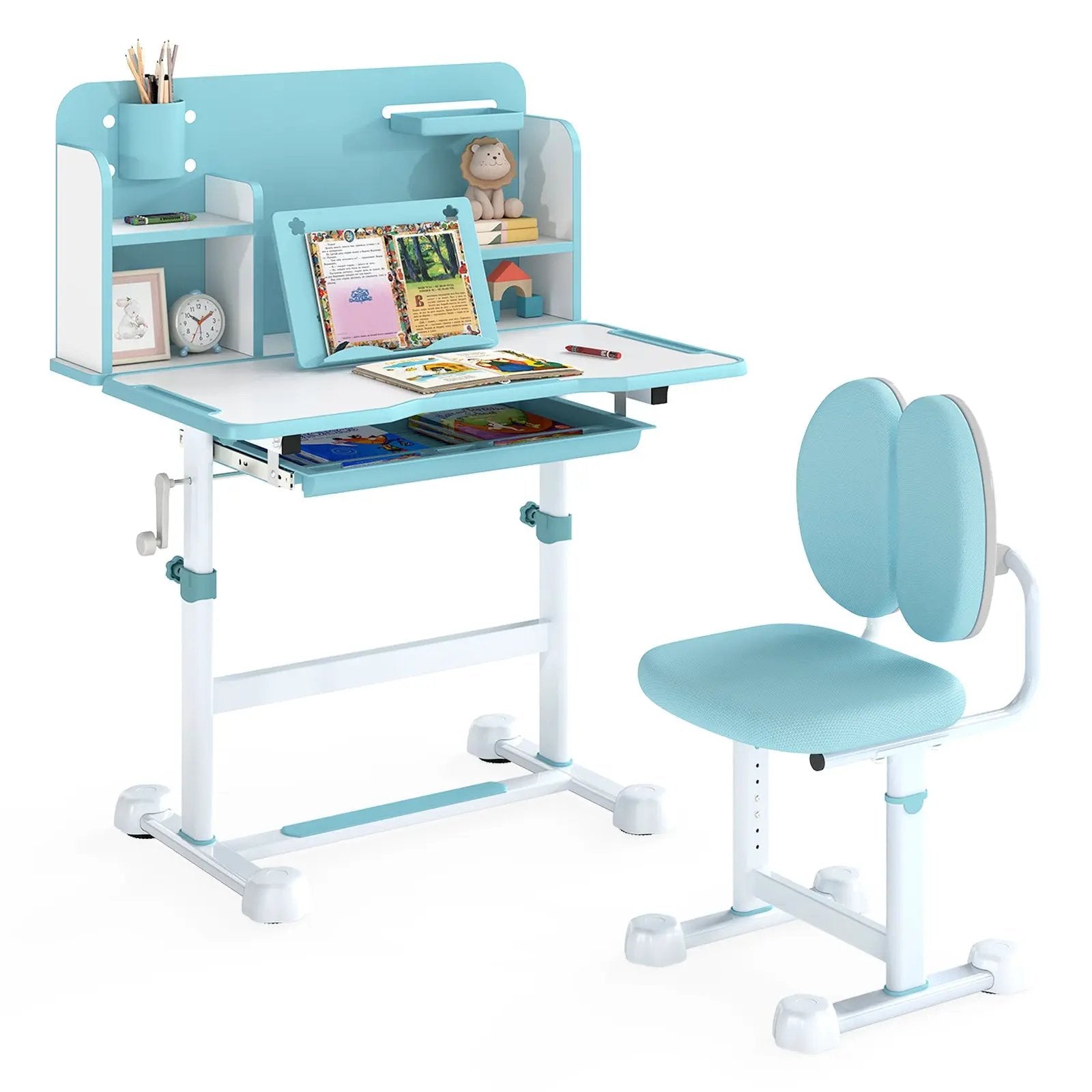 Kid's Study Desk and with Tilt Desktop and Pen Holder by DirectDeals