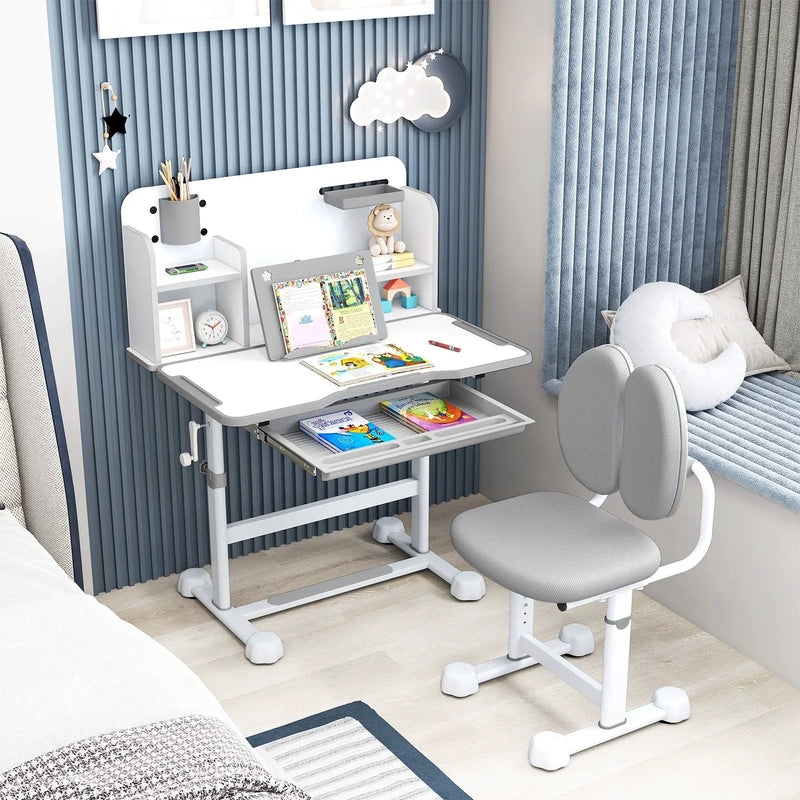 Kid's Study Desk and with Tilt Desktop and Pen Holder by DirectDeals