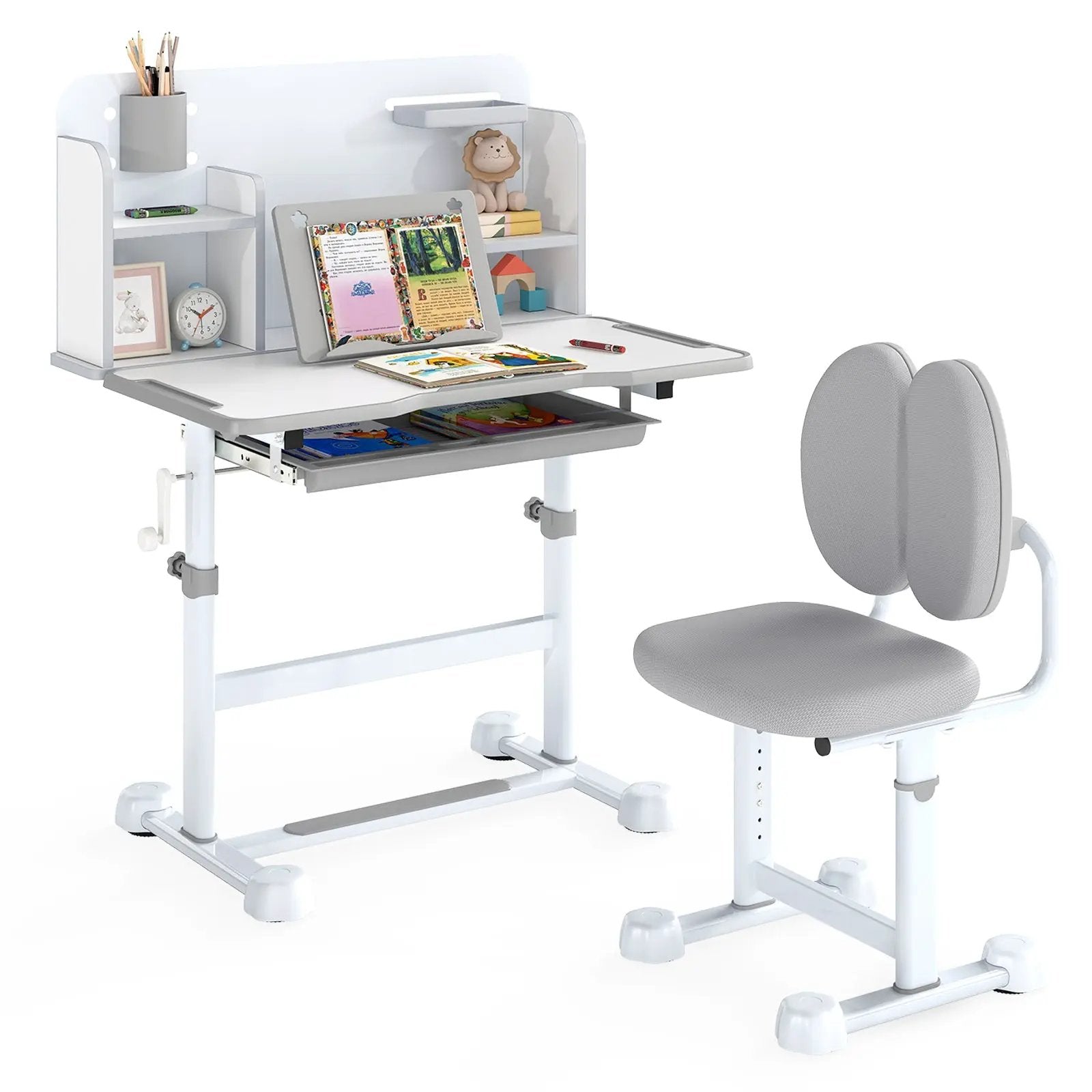 Kid's Study Desk and with Tilt Desktop and Pen Holder by DirectDeals