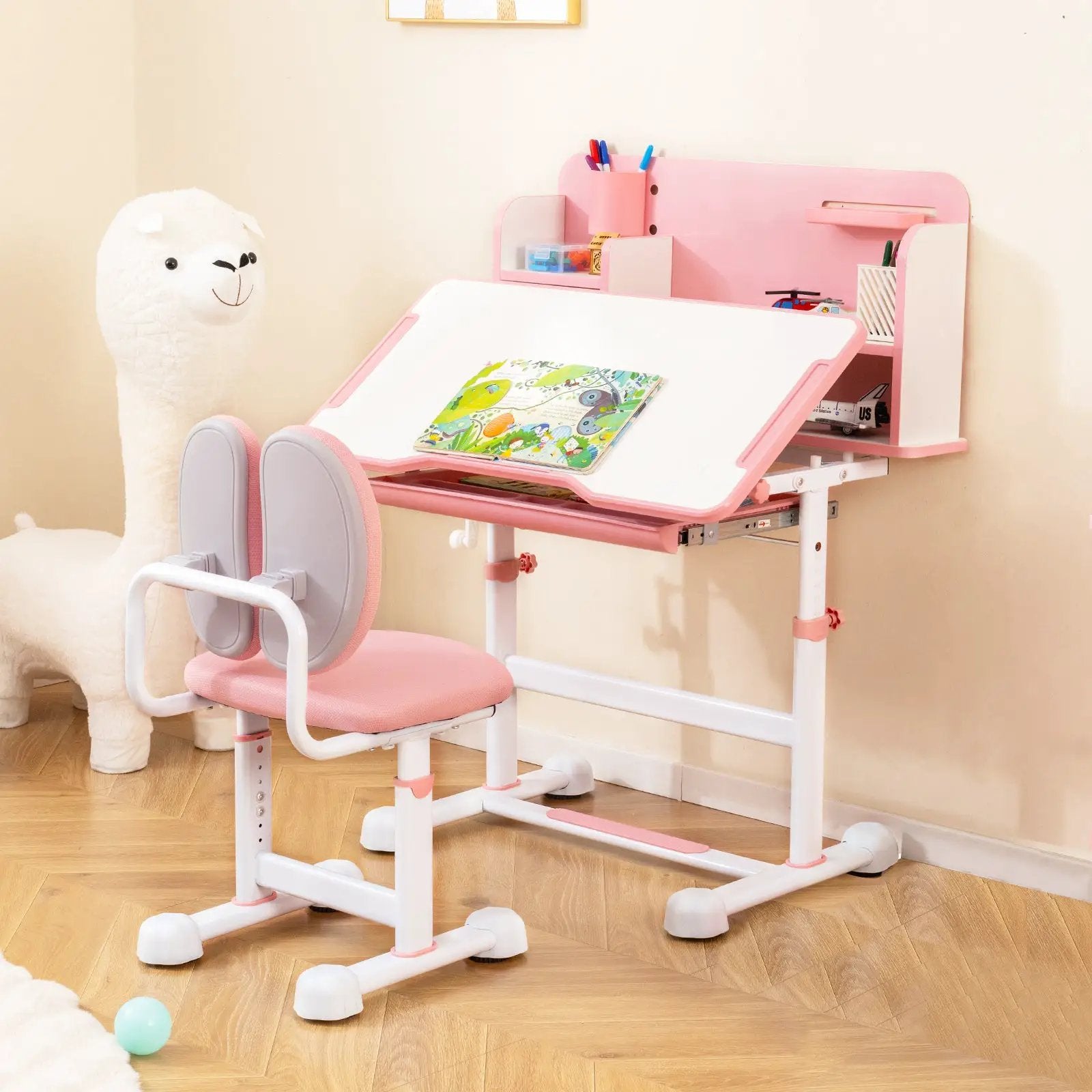 Kid's Study Desk and with Tilt Desktop and Pen Holder by DirectDeals