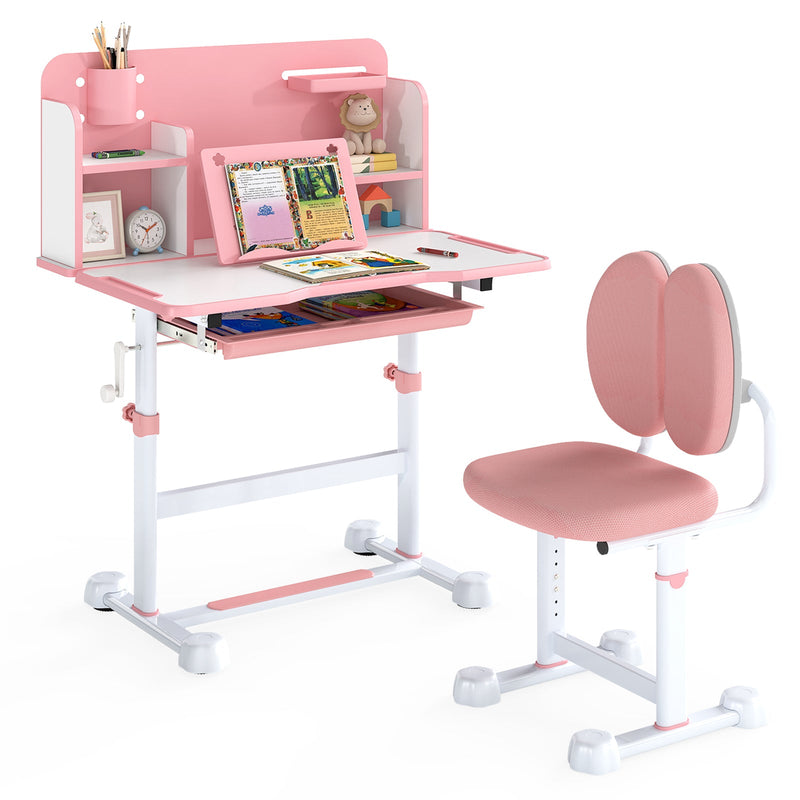Kid's Study Desk and with Tilt Desktop and Pen Holder by DirectDeals