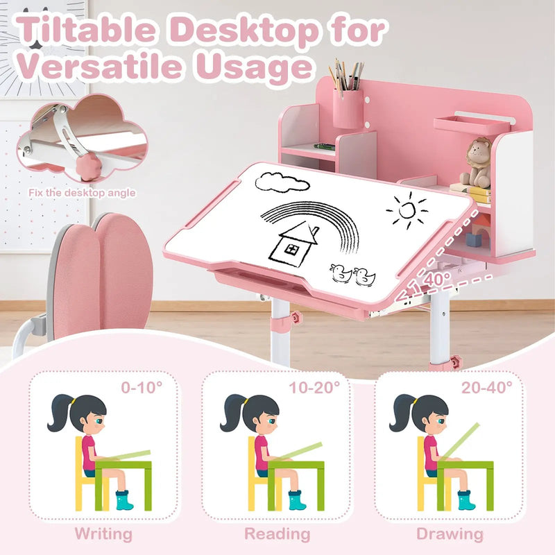 Kid's Study Desk and with Tilt Desktop and Pen Holder by DirectDeals