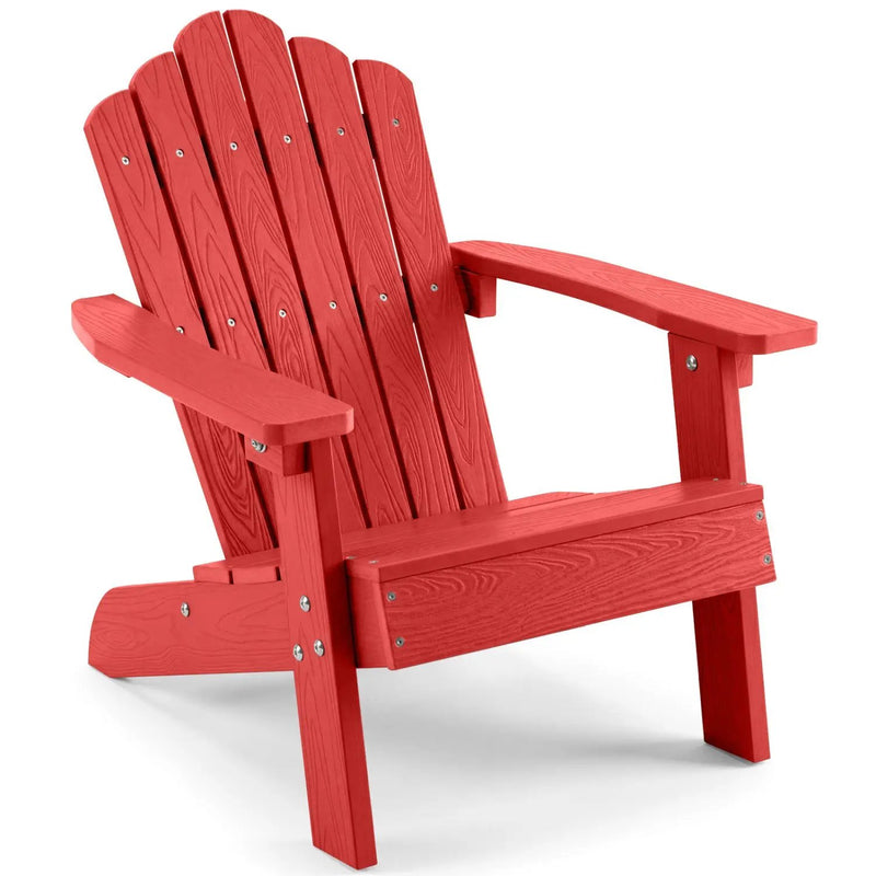 Kids Adirondack Chair All-weather Outdoor Chair for Children with Tilted High Backrest by DirectDeals