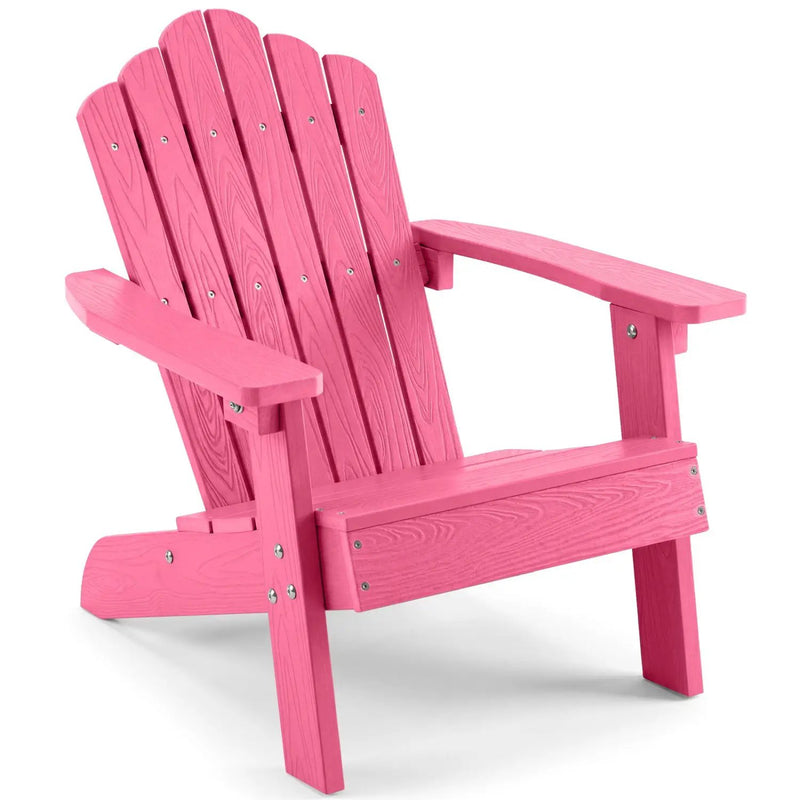 Kids Adirondack Chair All-weather Outdoor Chair for Children with Tilted High Backrest by DirectDeals