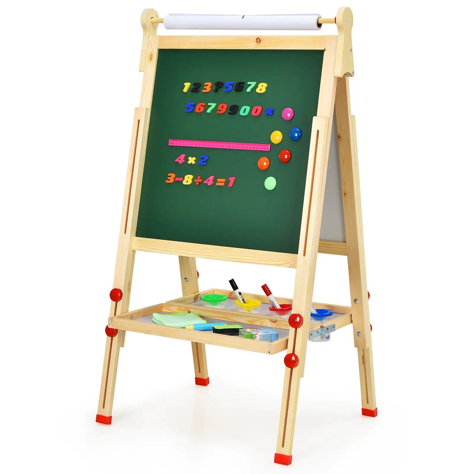 Kids Art Easel with Paper Roll Double-Sided Regulable Drawing Easel Plank by DirectDeals