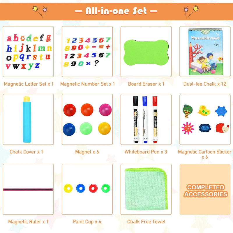 Kids Art Easel with Paper Roll Double-Sided Regulable Drawing Easel Plank by DirectDeals