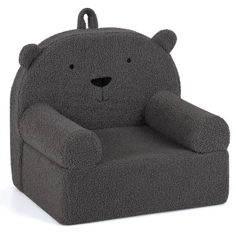 Kids Bear Sofa Toddler Foam Couch with Soft Fleece Fabric Cover by DirectDeals