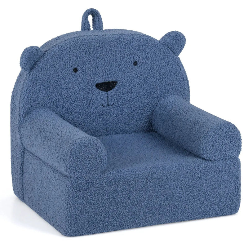 Kids Bear Sofa Toddler Foam Couch with Soft Fleece Fabric Cover by DirectDeals