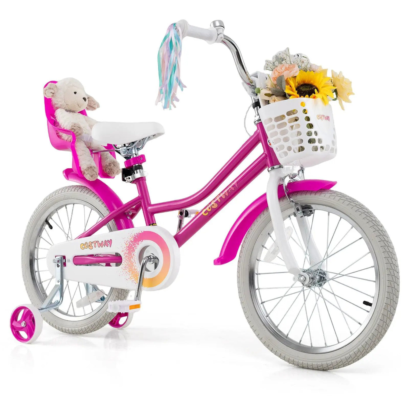 Kids Bike 12 Inch with Training Wheels and 2 Brake System for 3 by DirectDeals