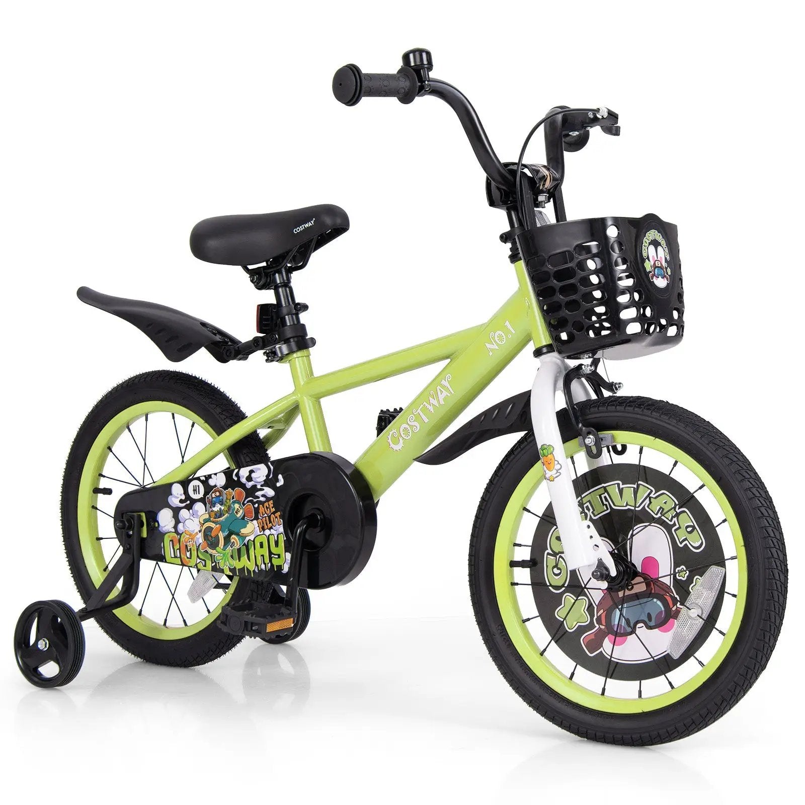 14 Inch Kids Bike Adjustable with Detachable Training Wheels for 3-5 Years Old-14 inches by DirectDeals