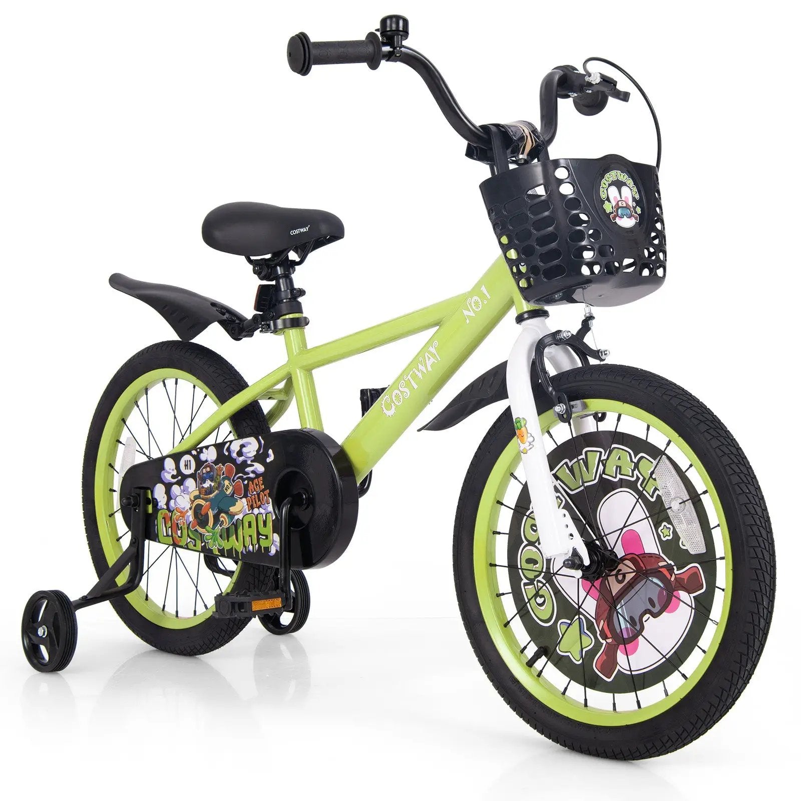 14 Inch Kids Bike Adjustable with Detachable Training Wheels for 3-5 Years Old-14 inches by DirectDeals
