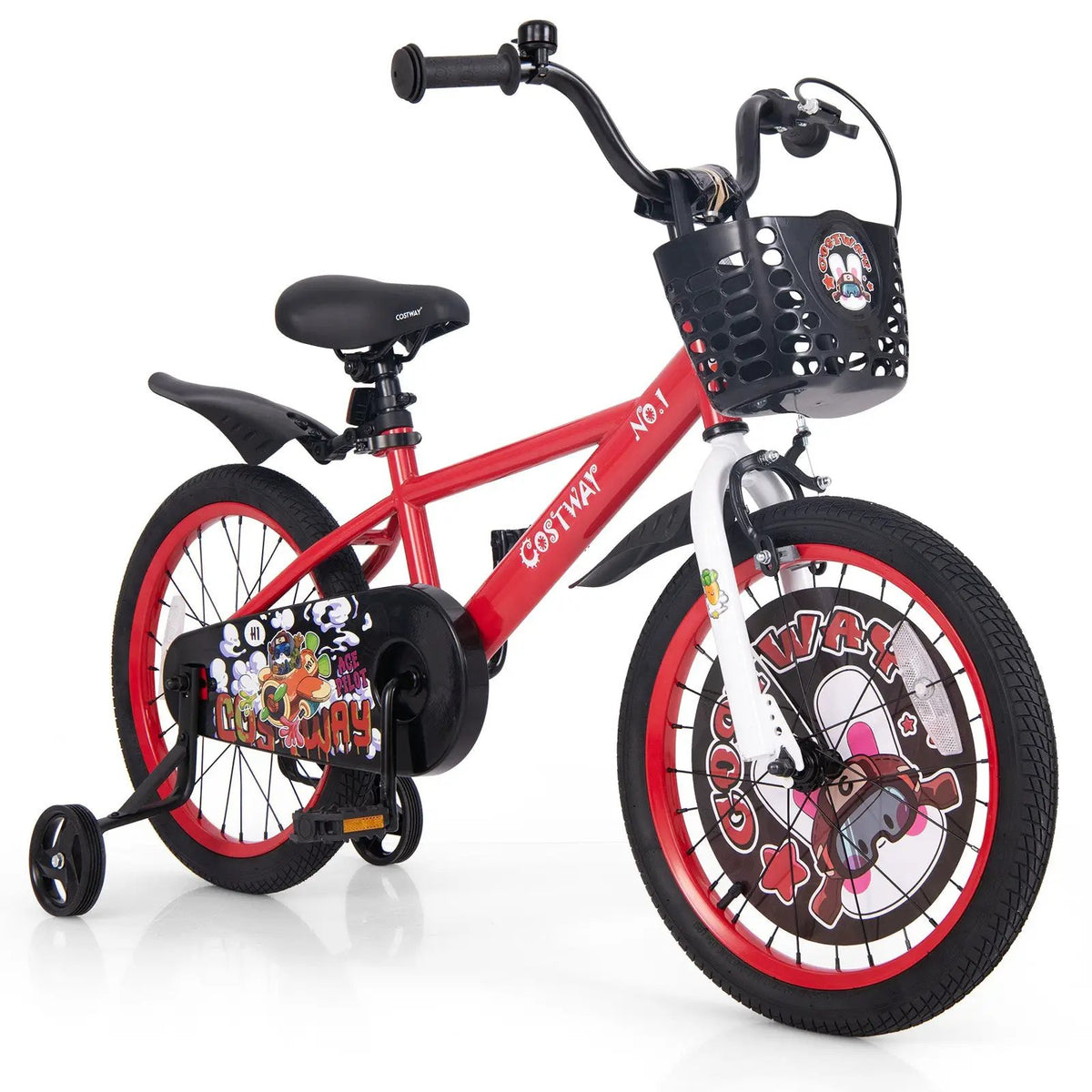 14 Inch Kids Bike Adjustable with Storage Basket and Double Brake for 3-5 Years Old-14 inches by DirectDeals