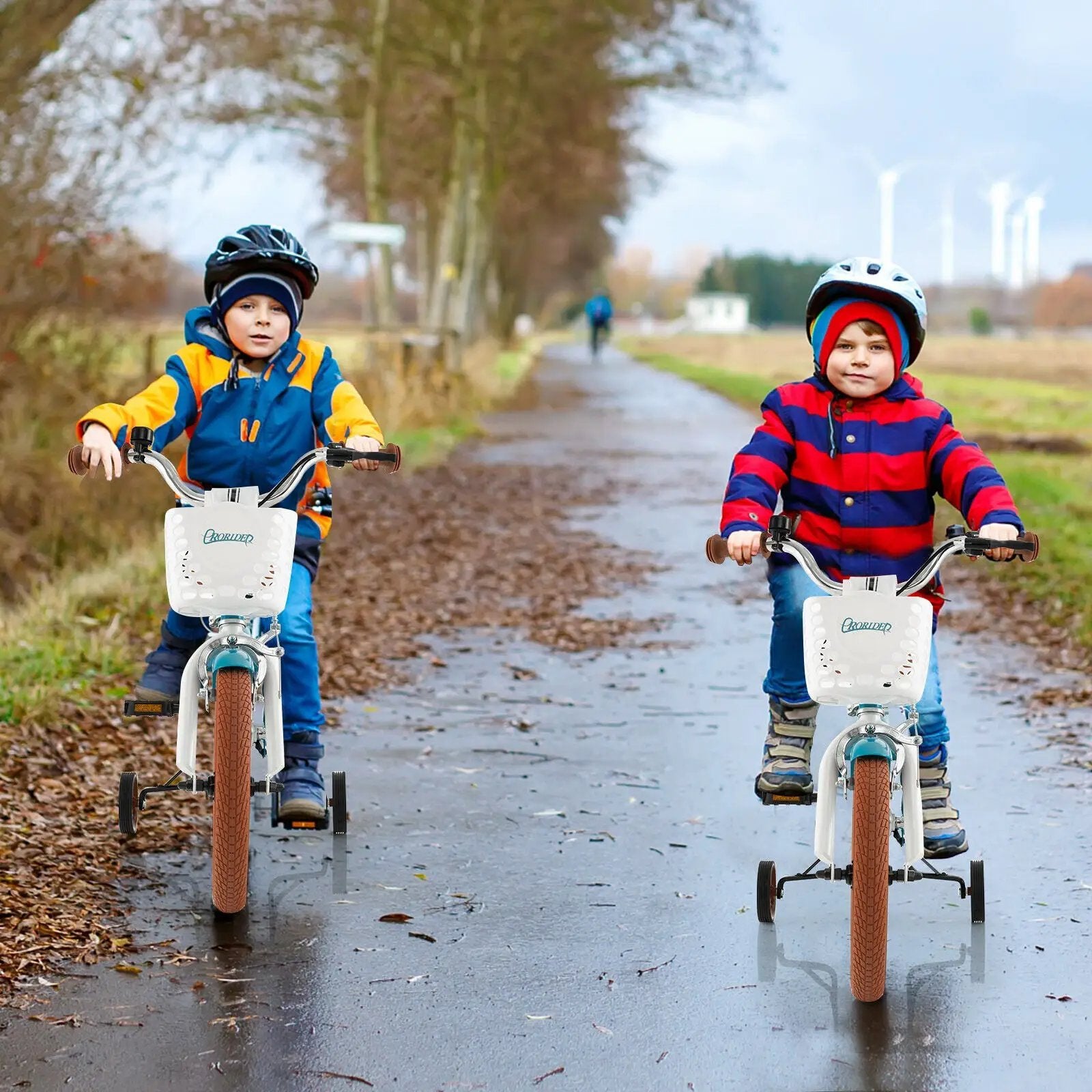 16 Inch Kids Bike with Training Wheels and Front Handbrake by DirectDeals