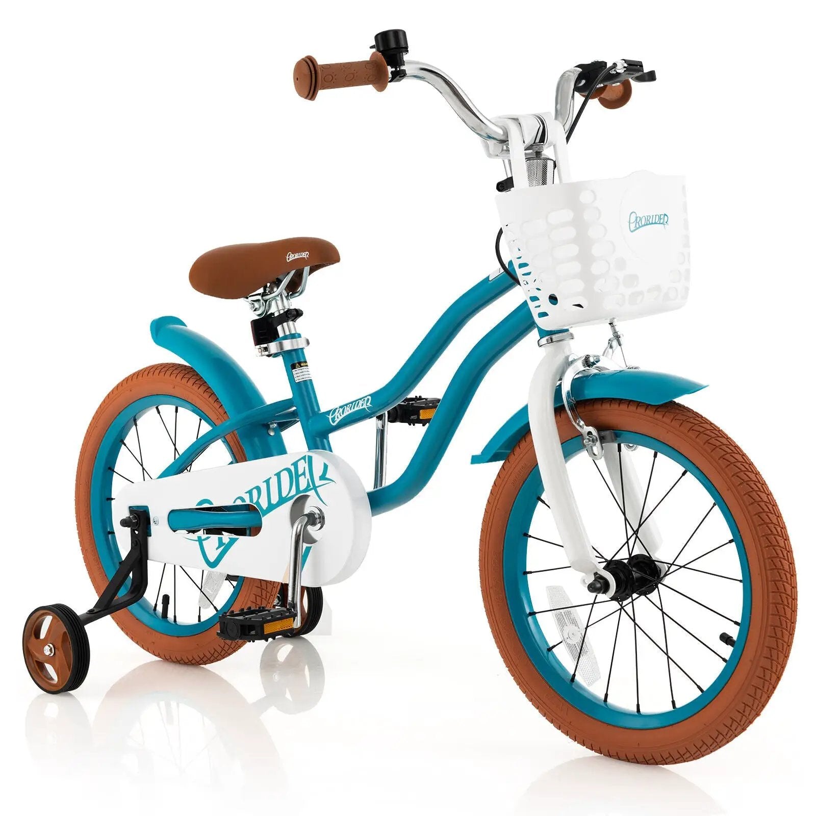 16 Inch Kids Bike with Training Wheels and Front Handbrake by DirectDeals