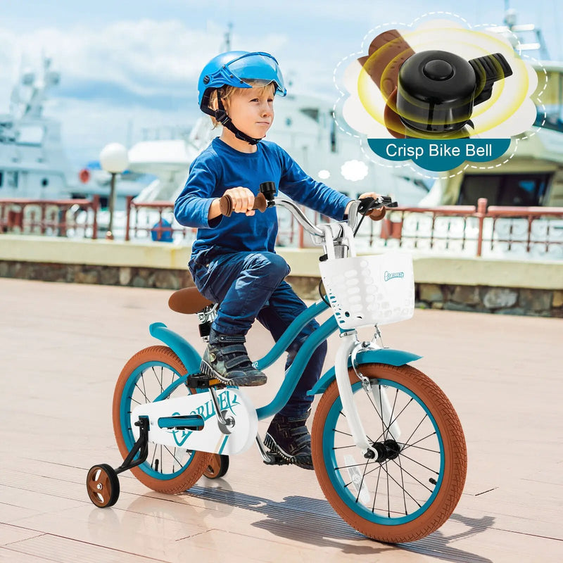 16 Inch Kids Bike with Training Wheels and Front Handbrake by DirectDeals