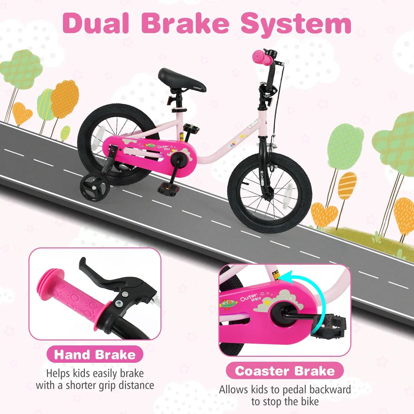 Kids Bike for 3-7 Years Old Boys and Girls 12/14/16-Inch Children Bicycle by DirectDeals