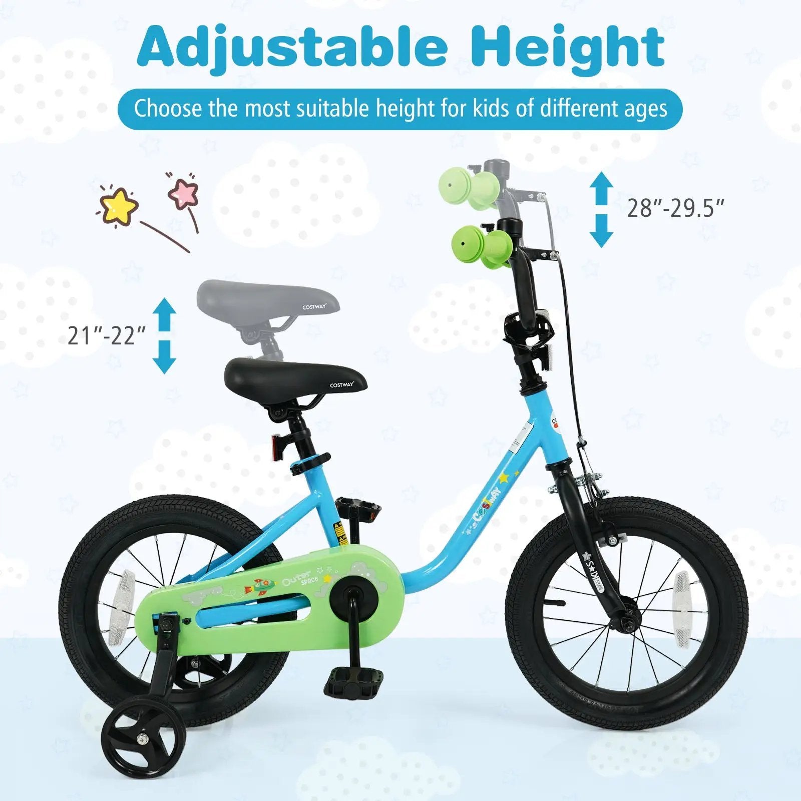 Kids Bike for 3-7 Years Old Boys and Girls 12/14/16-Inch Children Bicycle Blue by DirectDeals