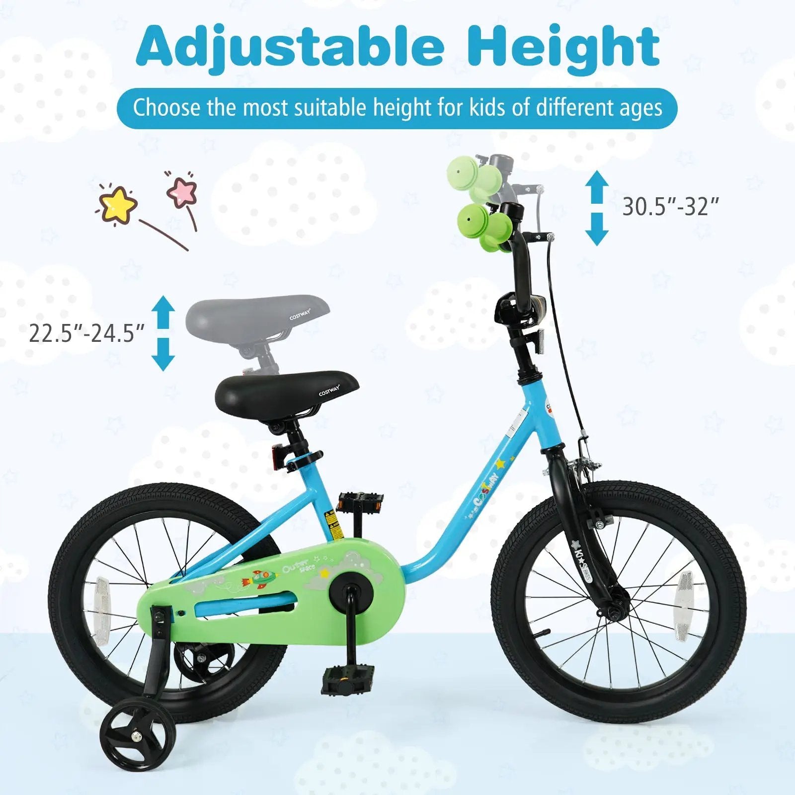 Kids Bike for 3-7 Years Old Boys and Girls 12/14/16-Inch Children Bicycle Blue by DirectDeals