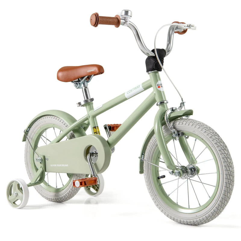 Kids Bike with Adjustable Handlebar and Saddle Green by DirectDeals