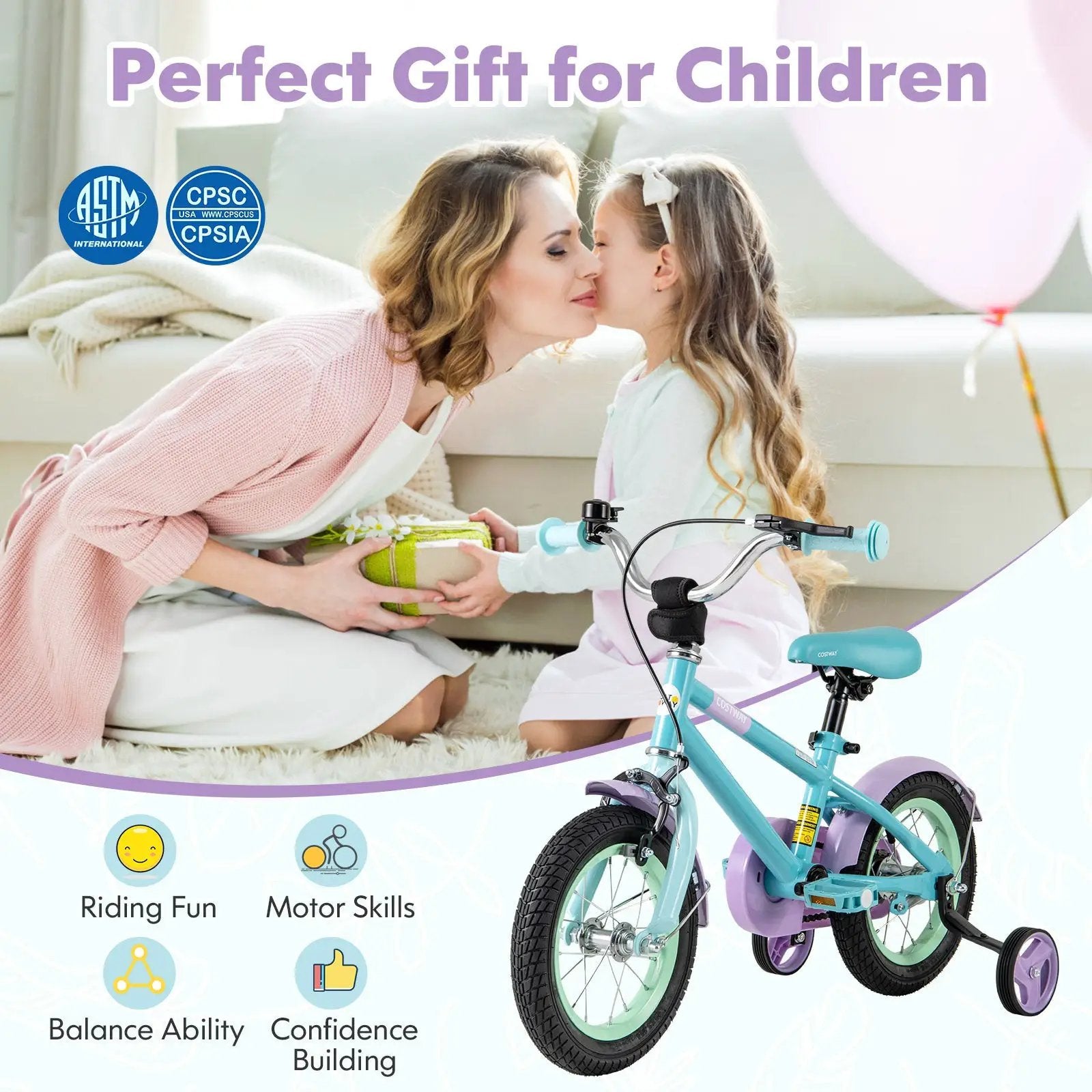 Kids Bike with Adjustable Handlebar and Saddle Purple by DirectDeals